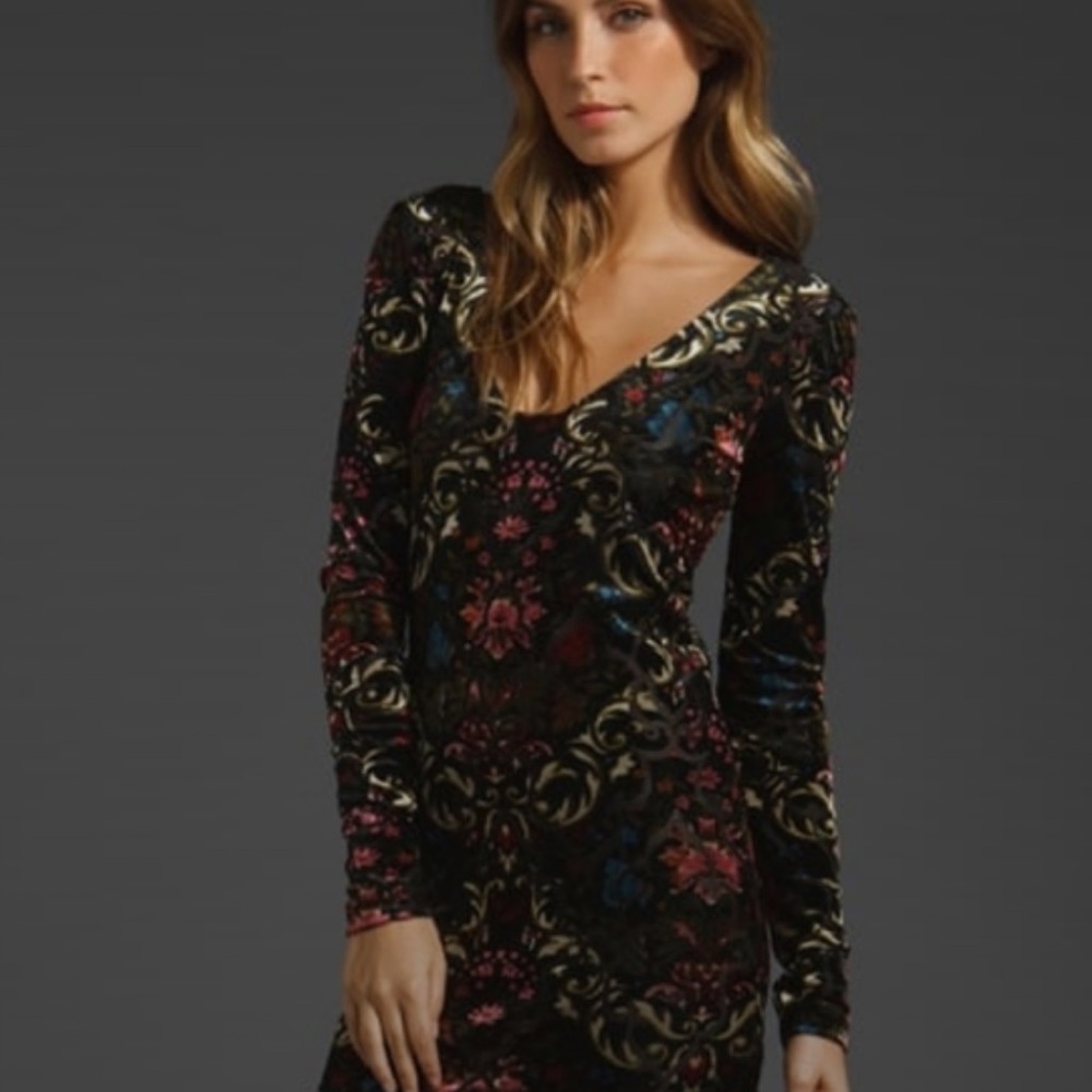 Free People Burnout Velvet Mini Dress, size small